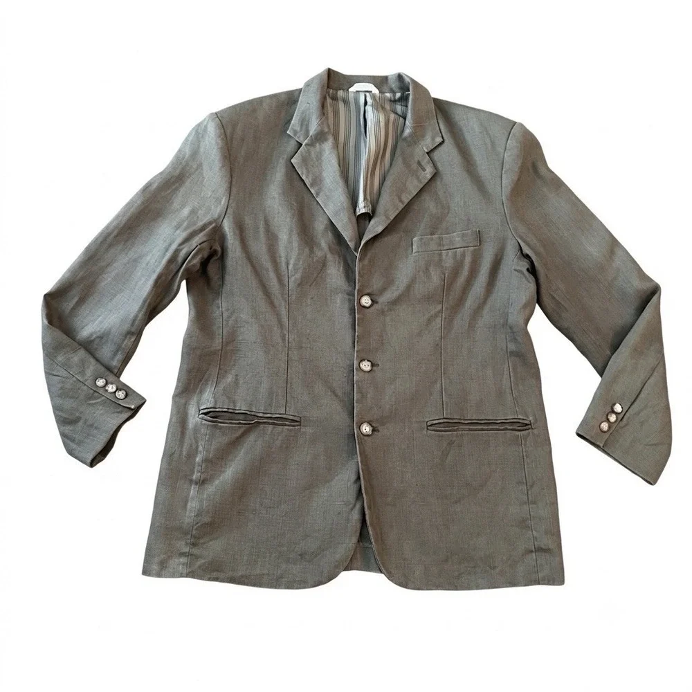 Vintage Gap 100% Linen Men's Blazer Medium‎ FADED GREEN